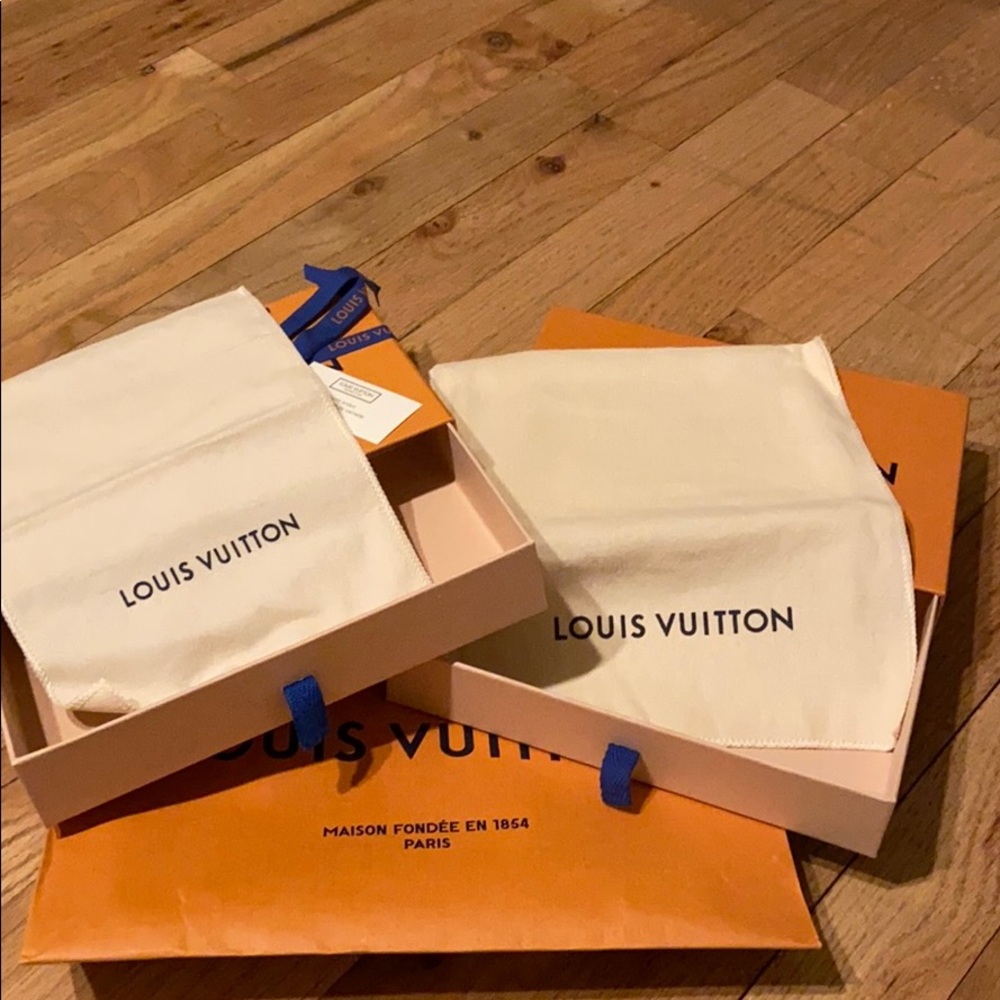 2 Louis Vuitton boxes with dust bags